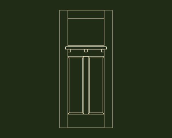 2 Raised Panel 1 Lite Top W/Lintel