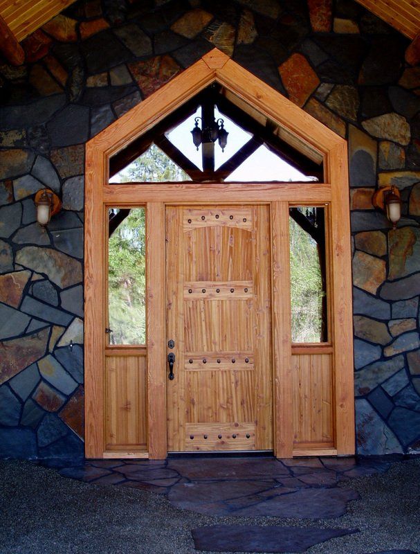 Incense Cedar With Fir Trim Wire Brushed 3 Panel Stack; Arch Top; V-Groove