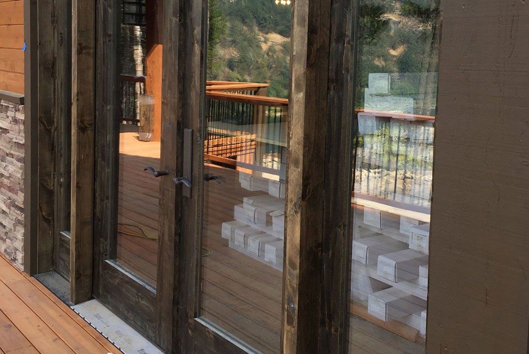 Distressed Rustic Alder Doors With Distressed Door Hardware