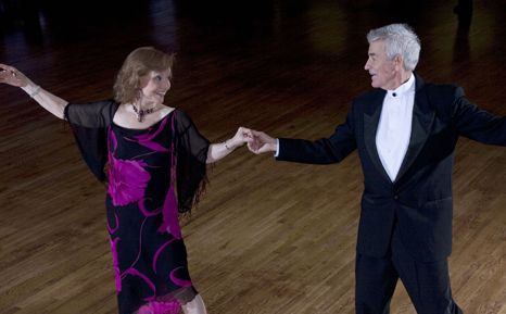 Elderly couple dancing