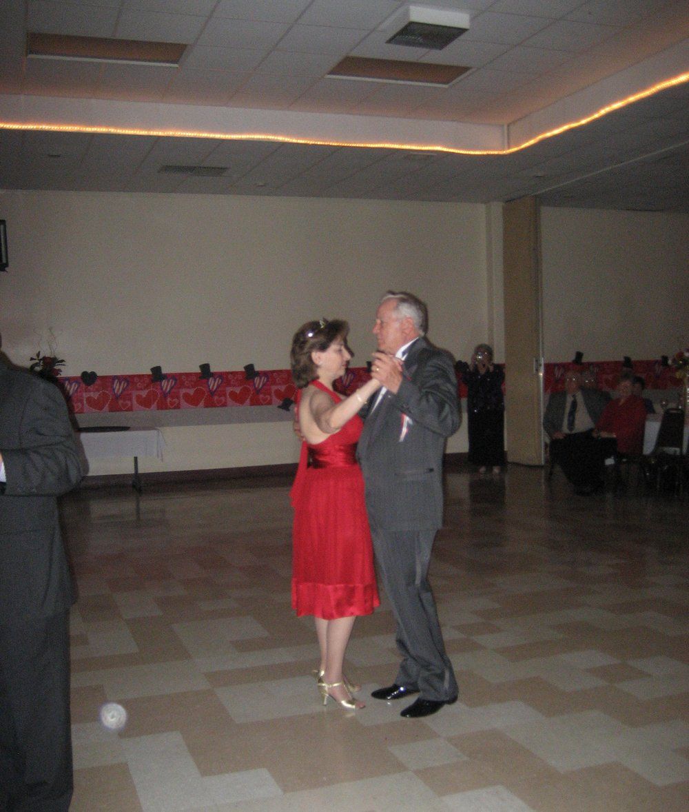 Elderly couple dancing