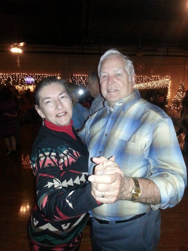 Elderly couple dancing