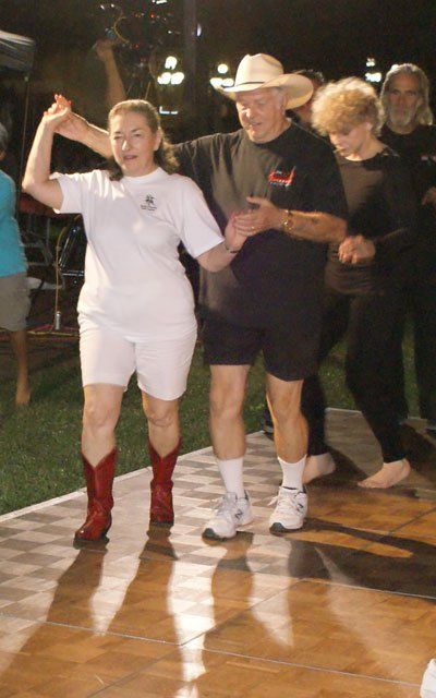 Elderly couple dancing