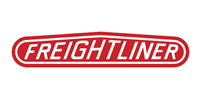 Freightliner red logo with white italic text inside a rounded rectangle