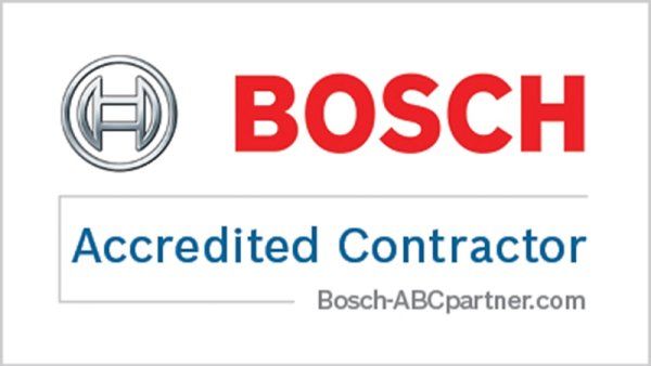 Bosch Accredited Contractor logo with red