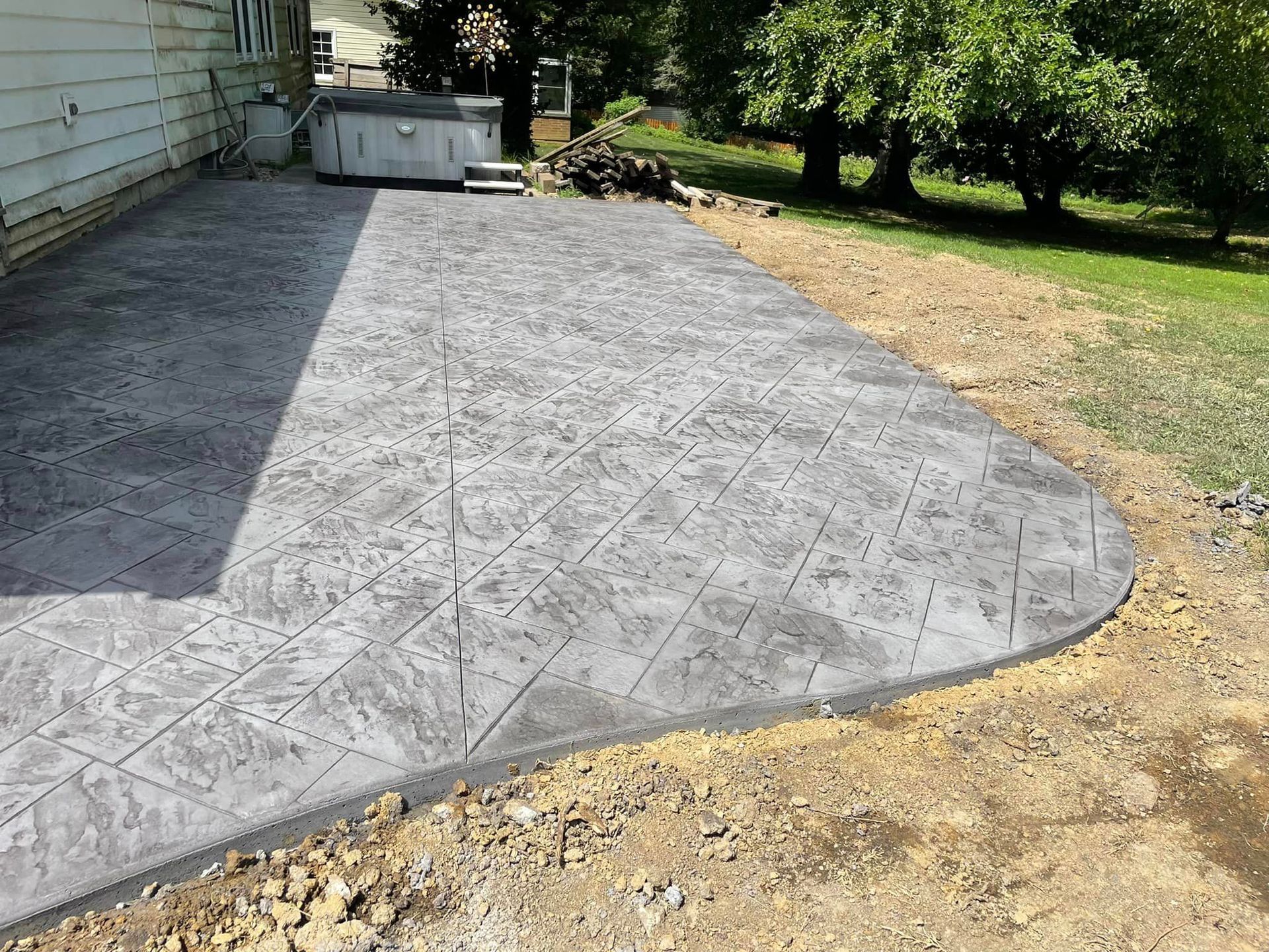 Stamped concrete patio