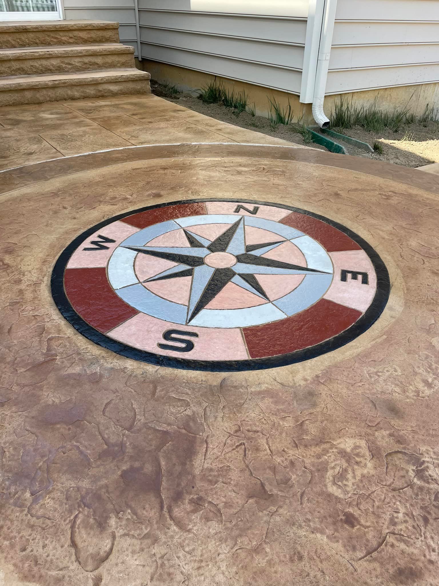 Colored concrete patio