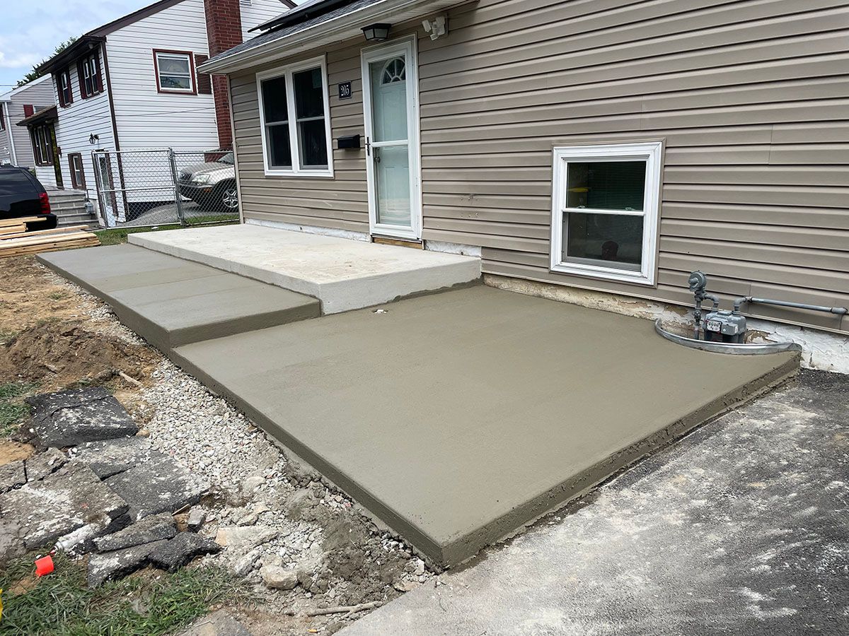 Traditional concrete patio