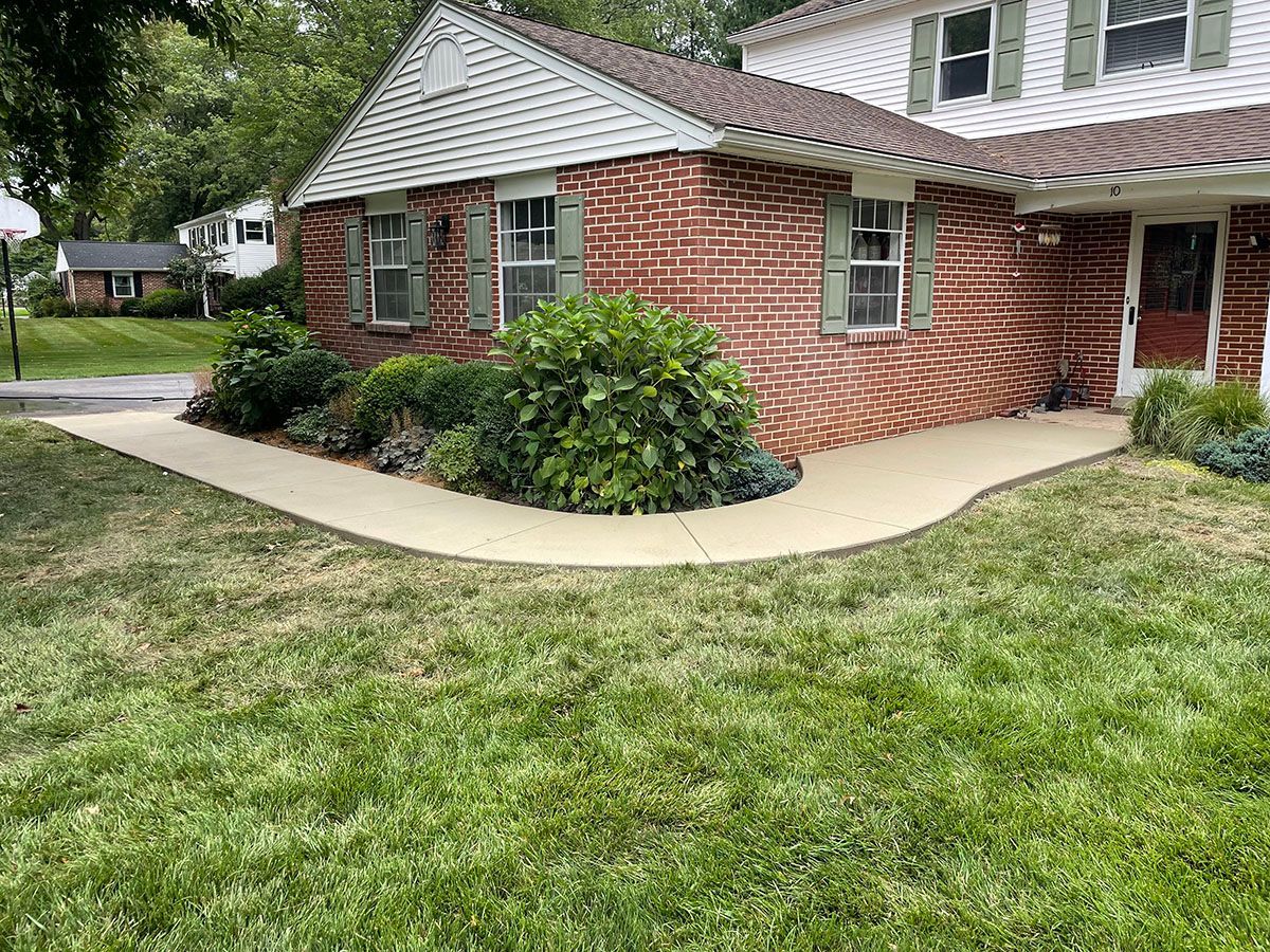 Traditional concrete walkway
