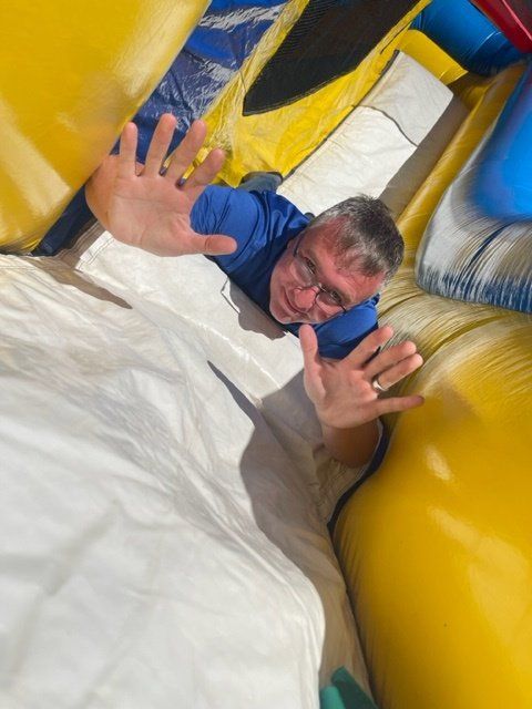 man on slide