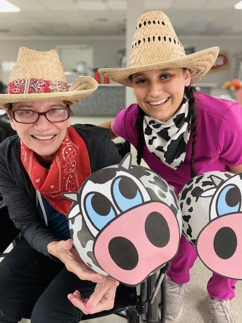two women in costume