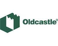 Oldcastle logo with green geometric emblem and wordmark on white background