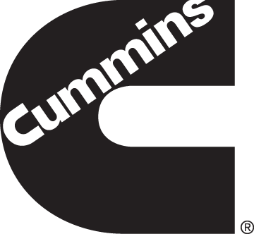 Cummins logo: Black C shape with white text 