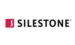 Silestone logo: Red square with a stylized white