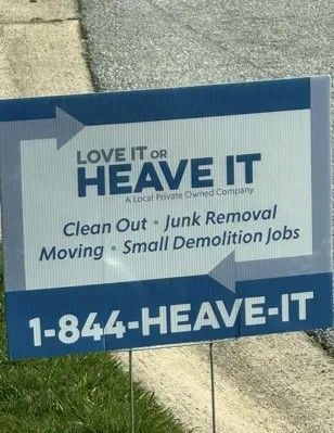 Sign for a junk removal company 