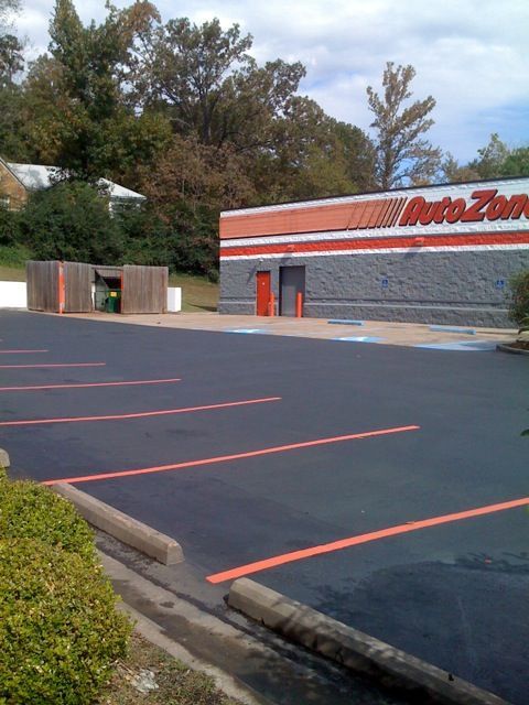 Parking lot stripping