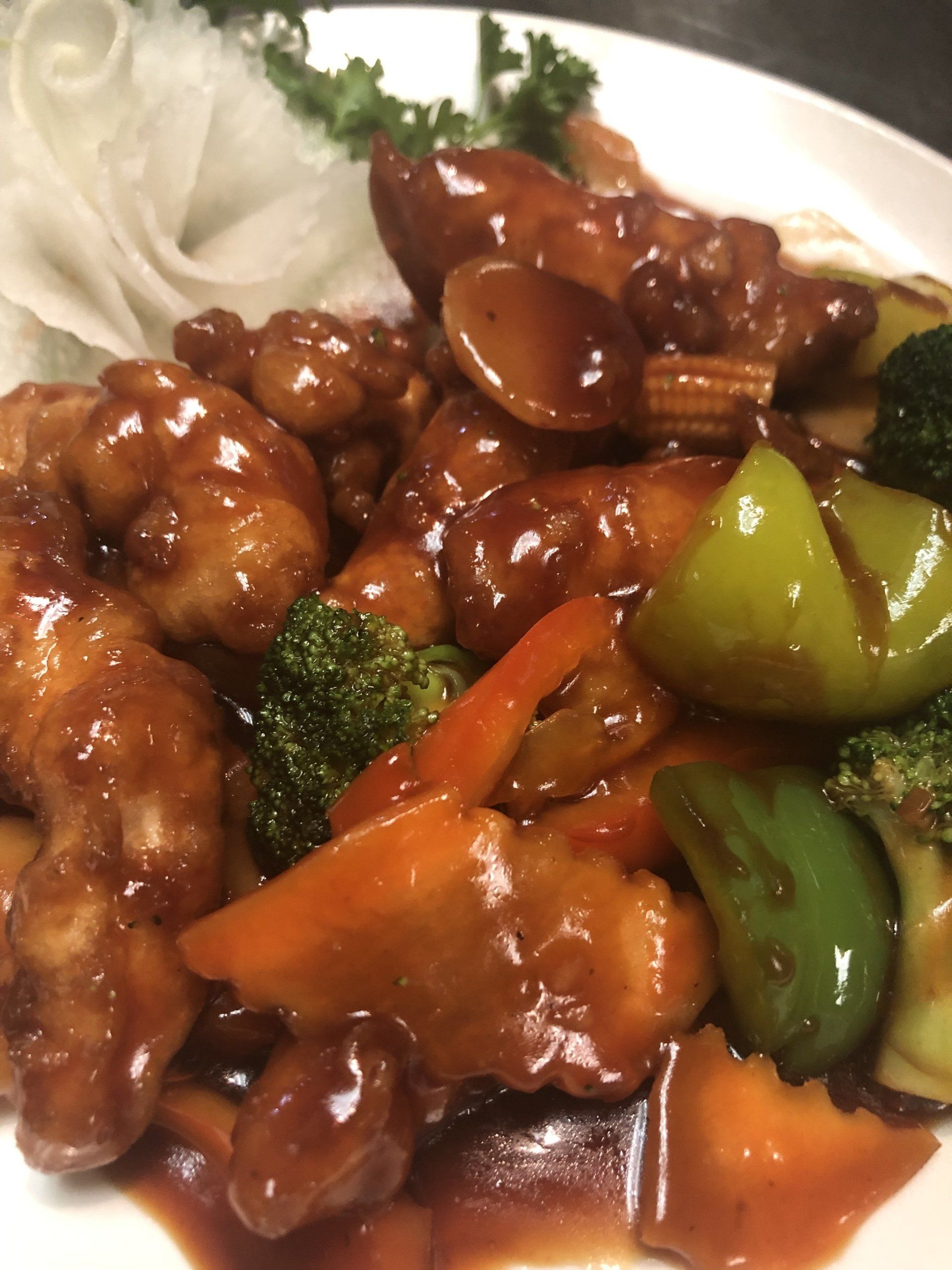 Empress chicken on plate