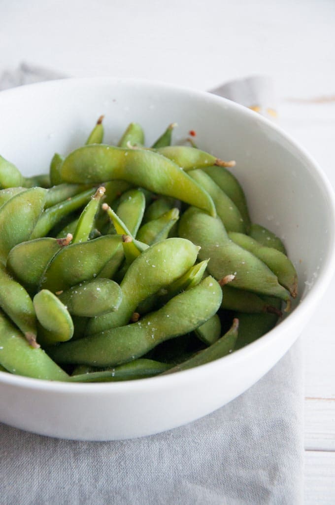 Edamame on a bowl