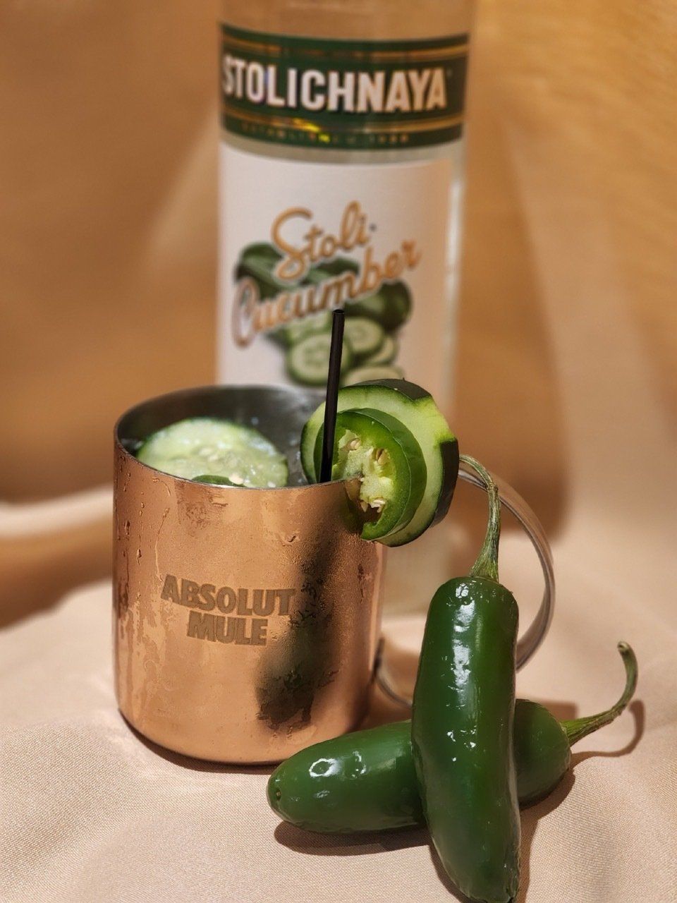 stolichnaya with green jalapeno