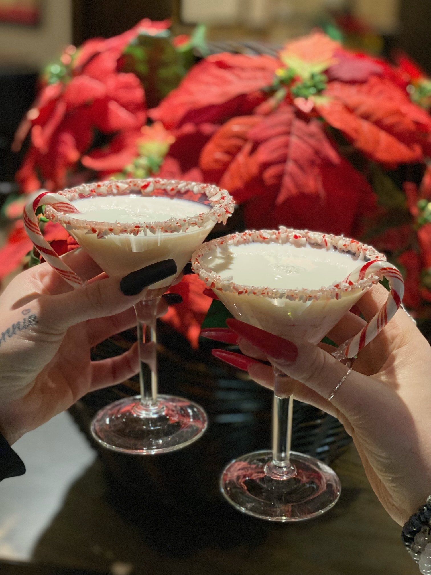 two glasses of drinks