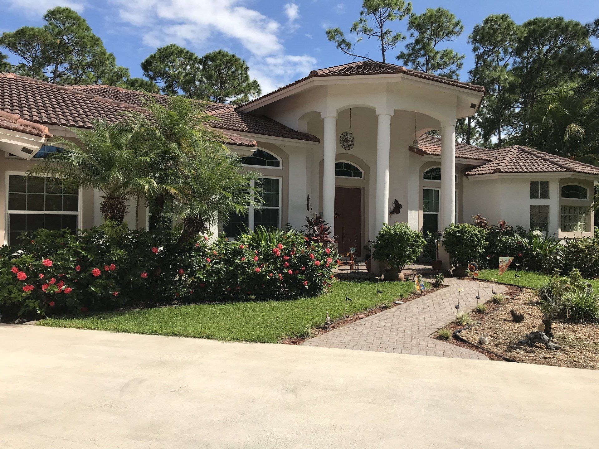 Huge house with glass windows