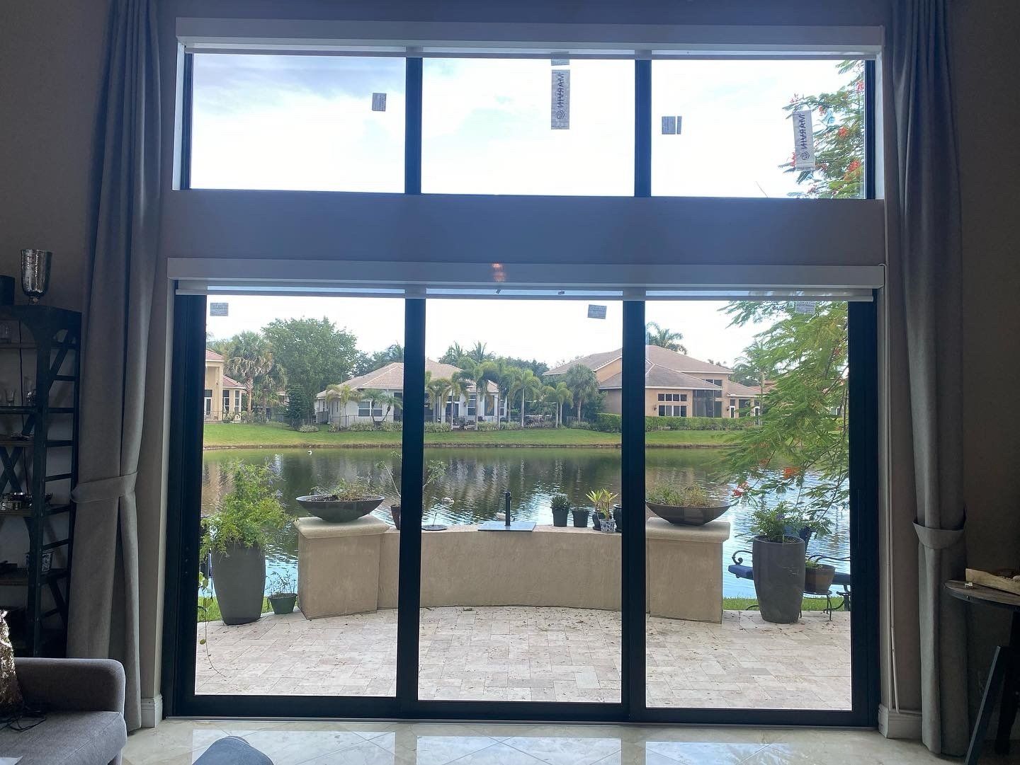 Floor to ceiling glass windows