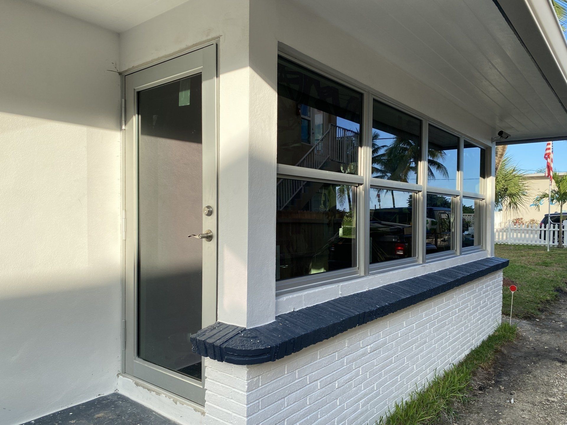 Glass windows and door