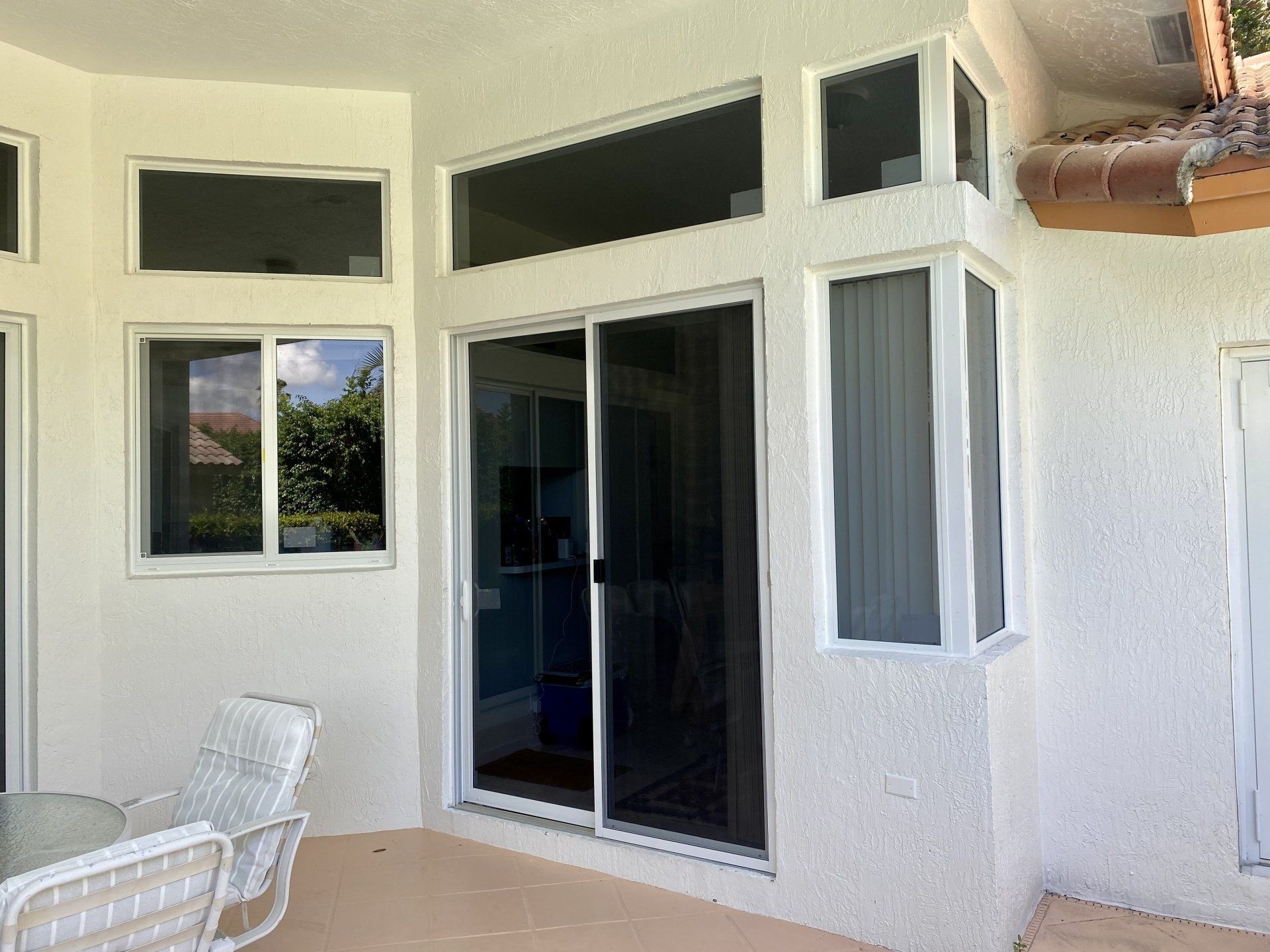 Tinted glass doors and windows