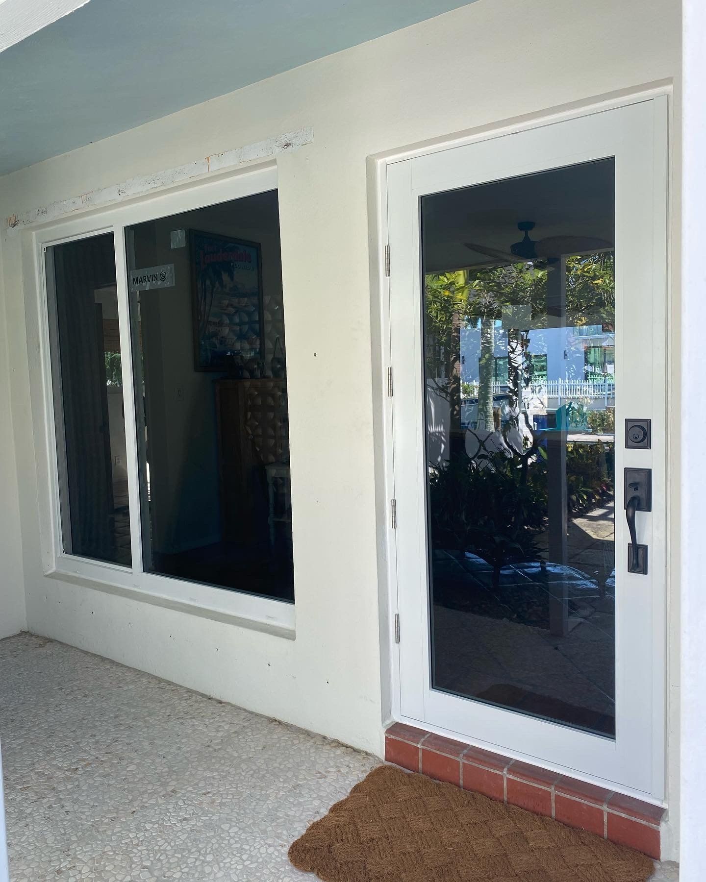 Glass windows and door