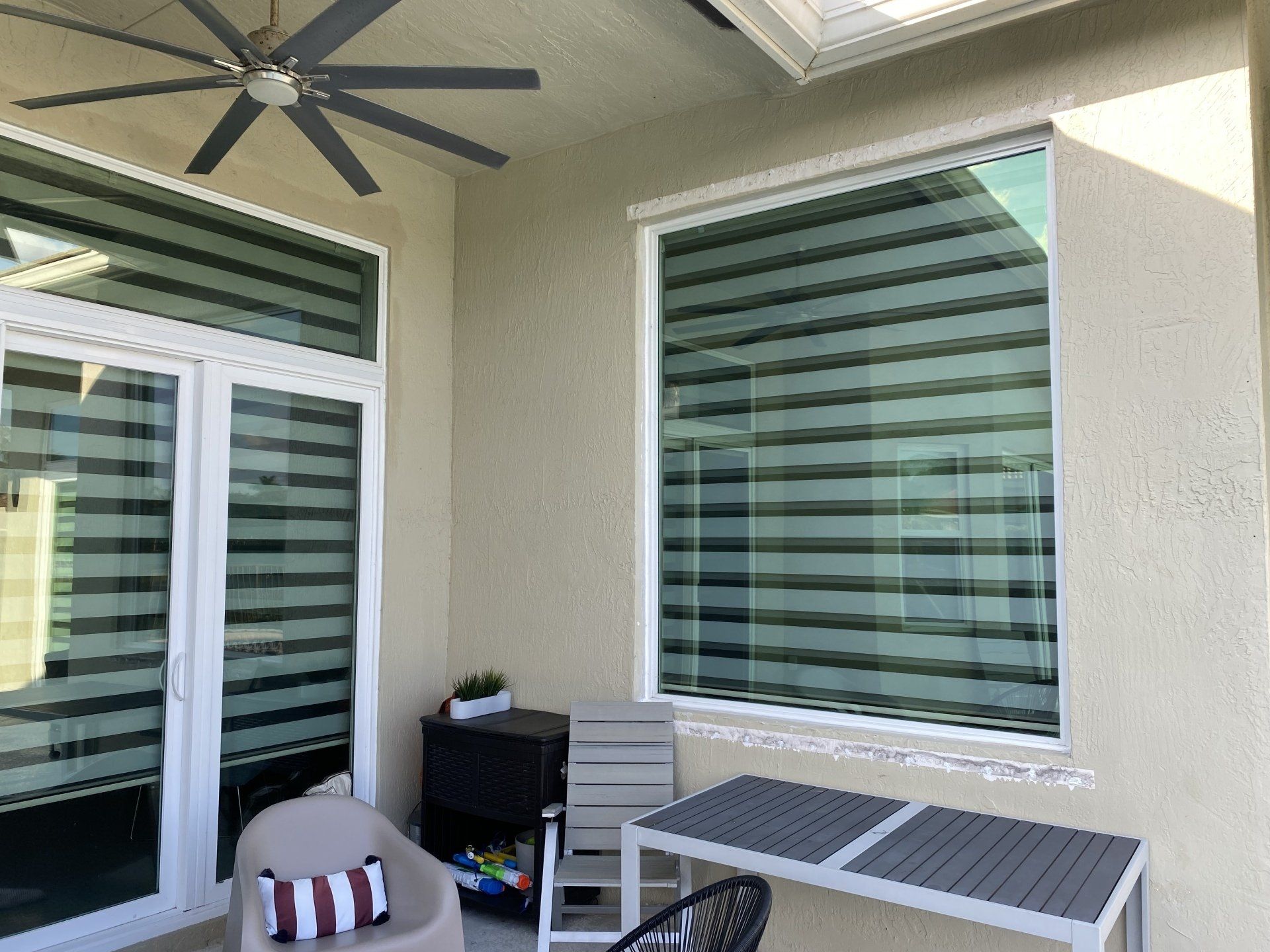 Glass windows and door