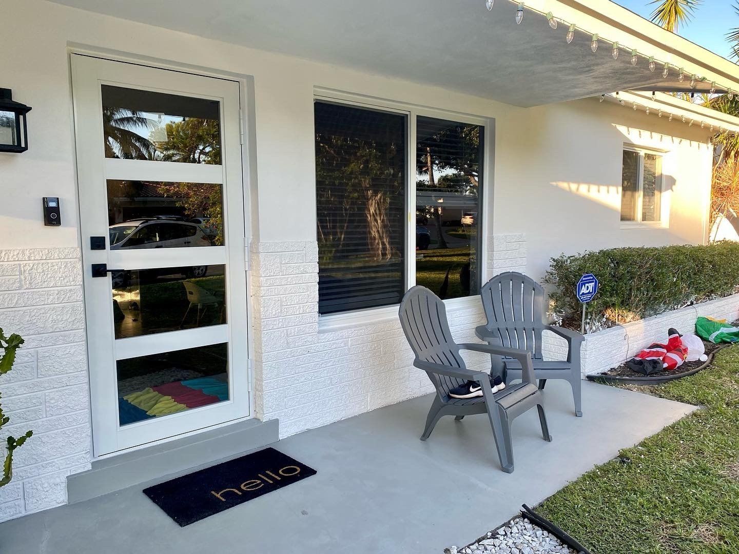 Glass windows and door