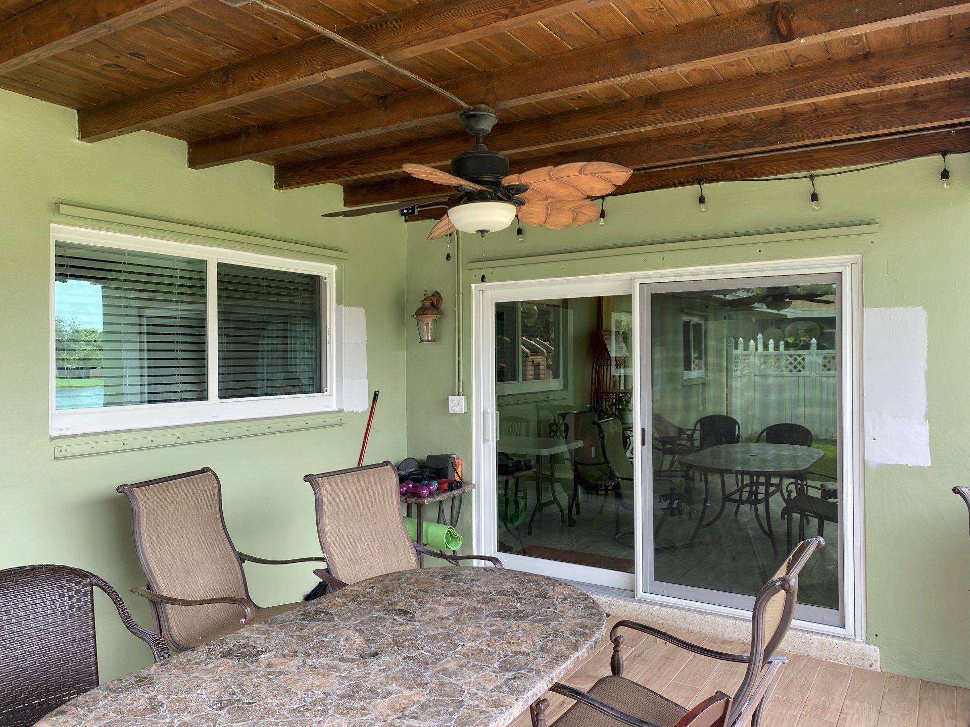 Glass windows and door