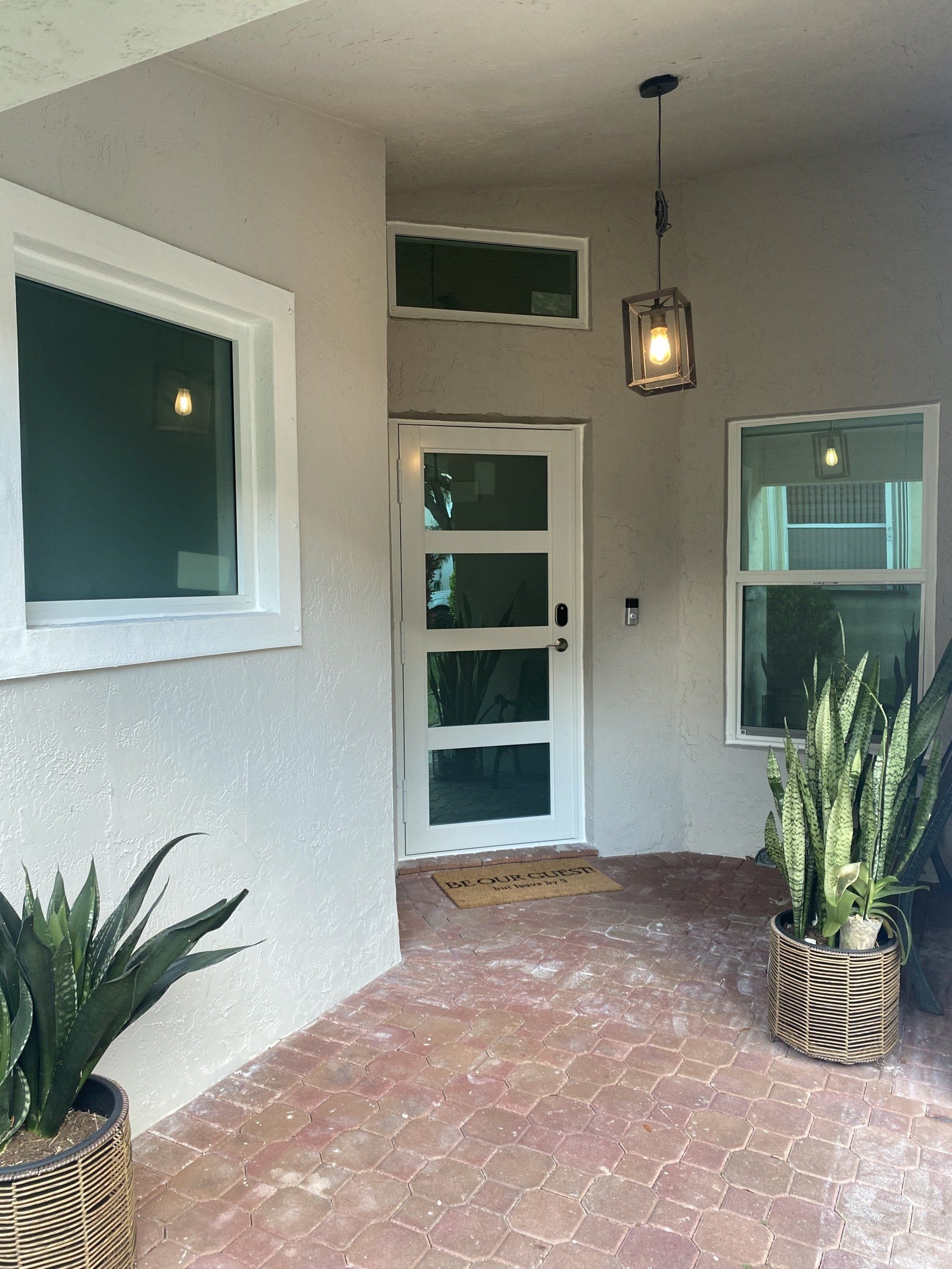 Glass windows and door