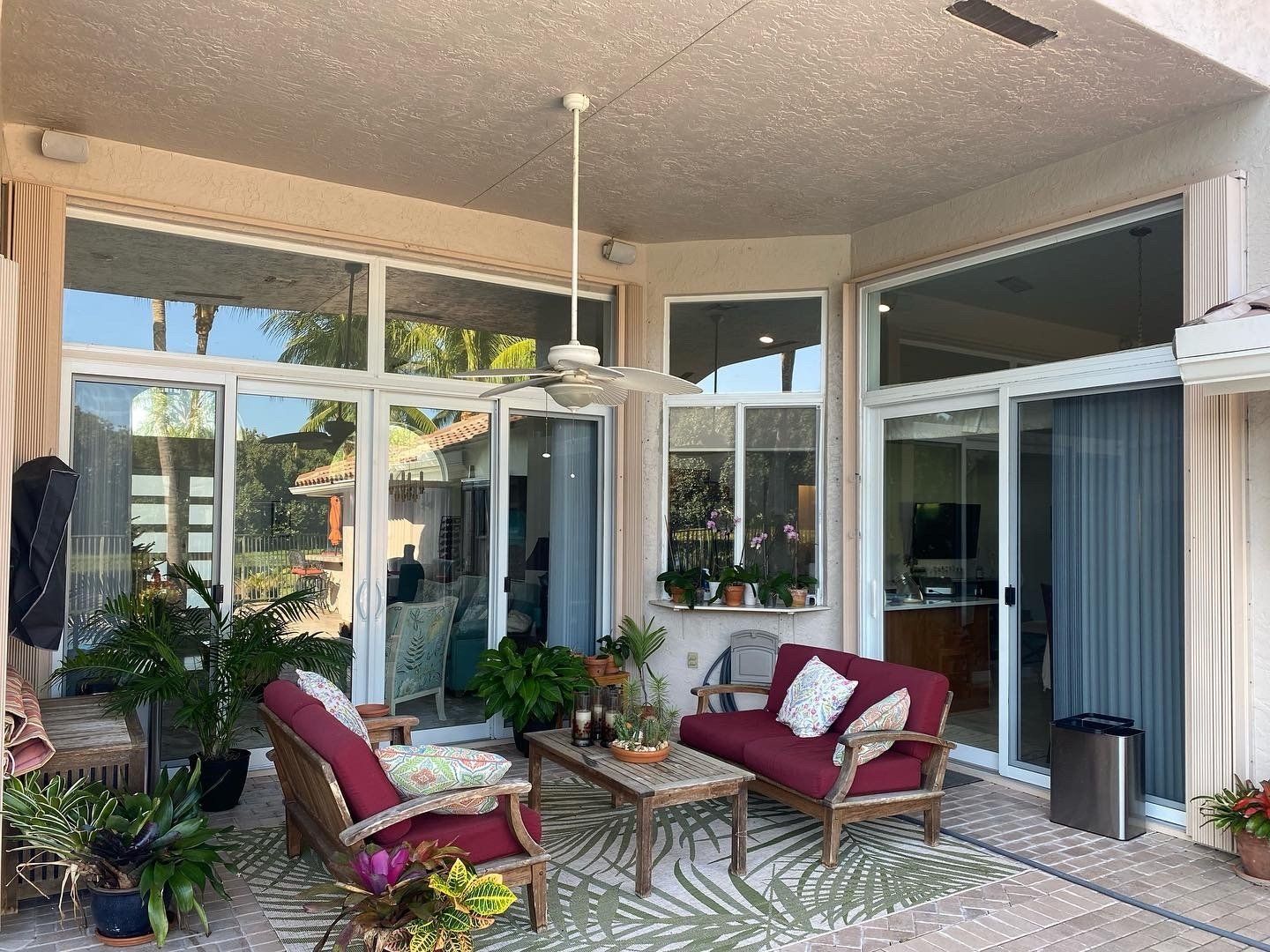 Glass windows and door