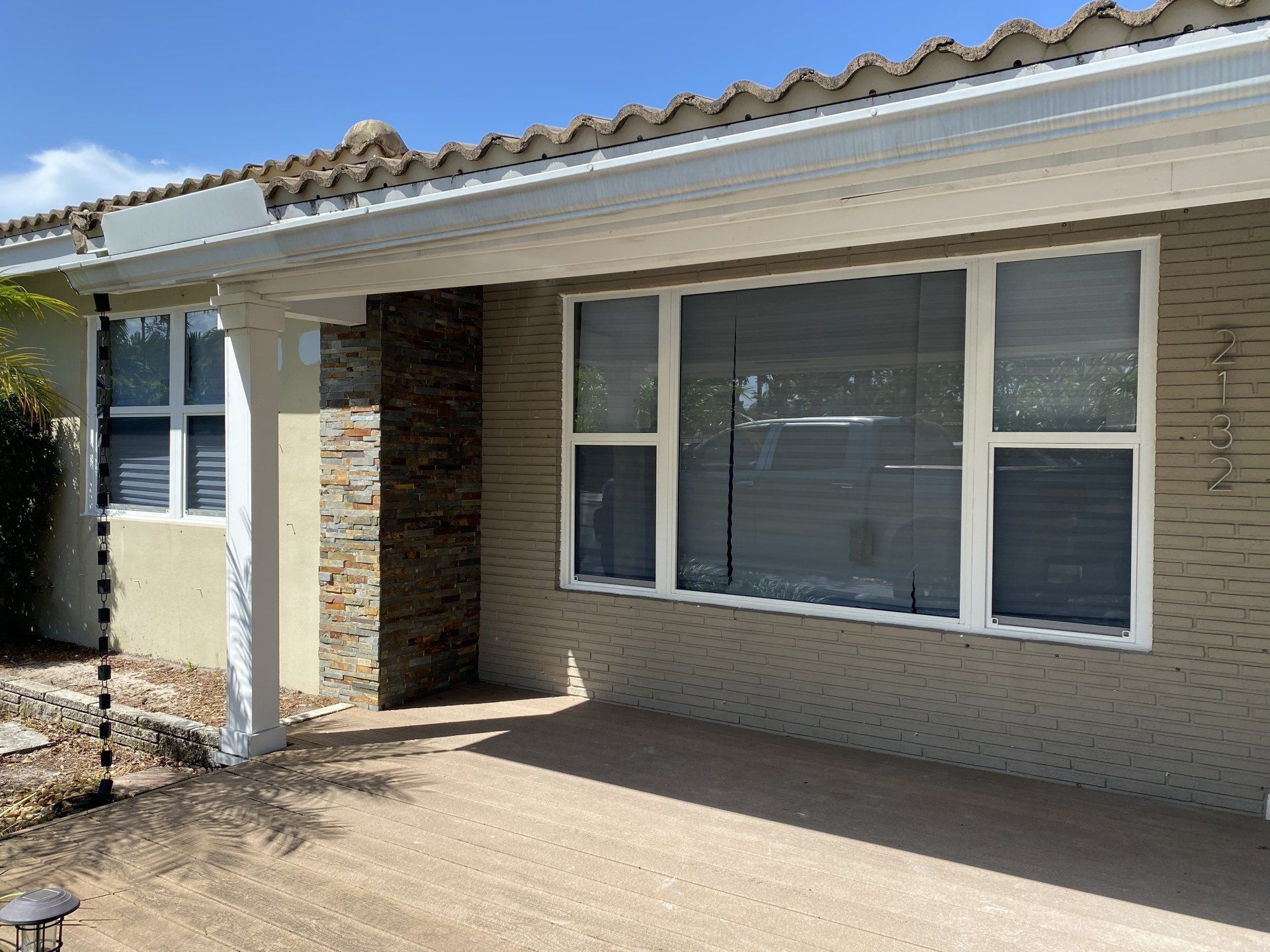 Windows with white frames