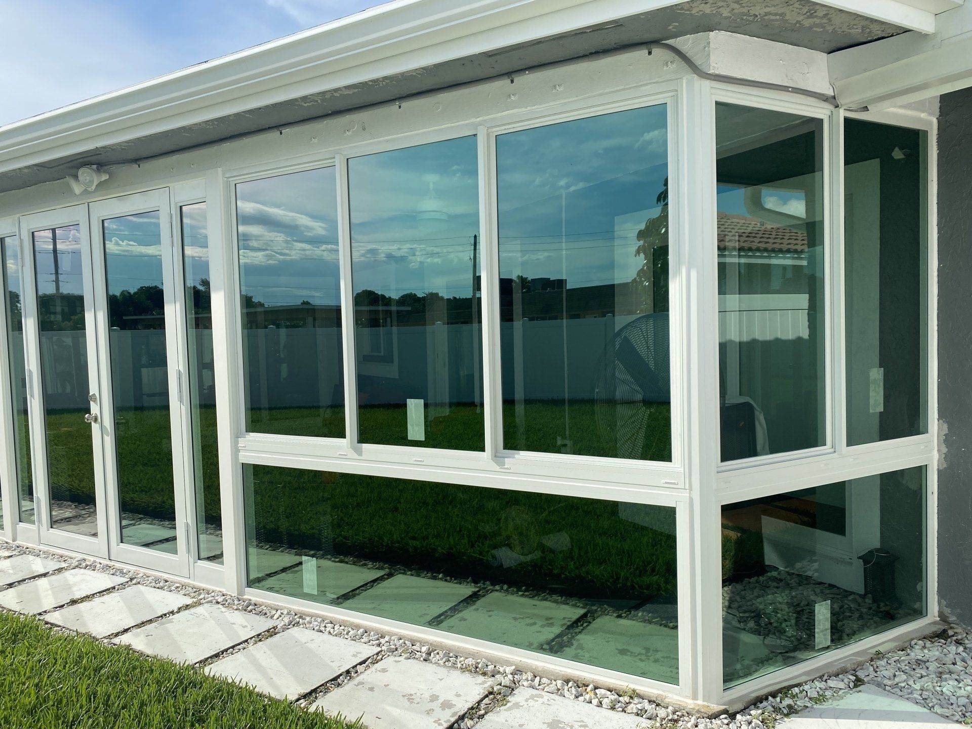 Tinted glass windows