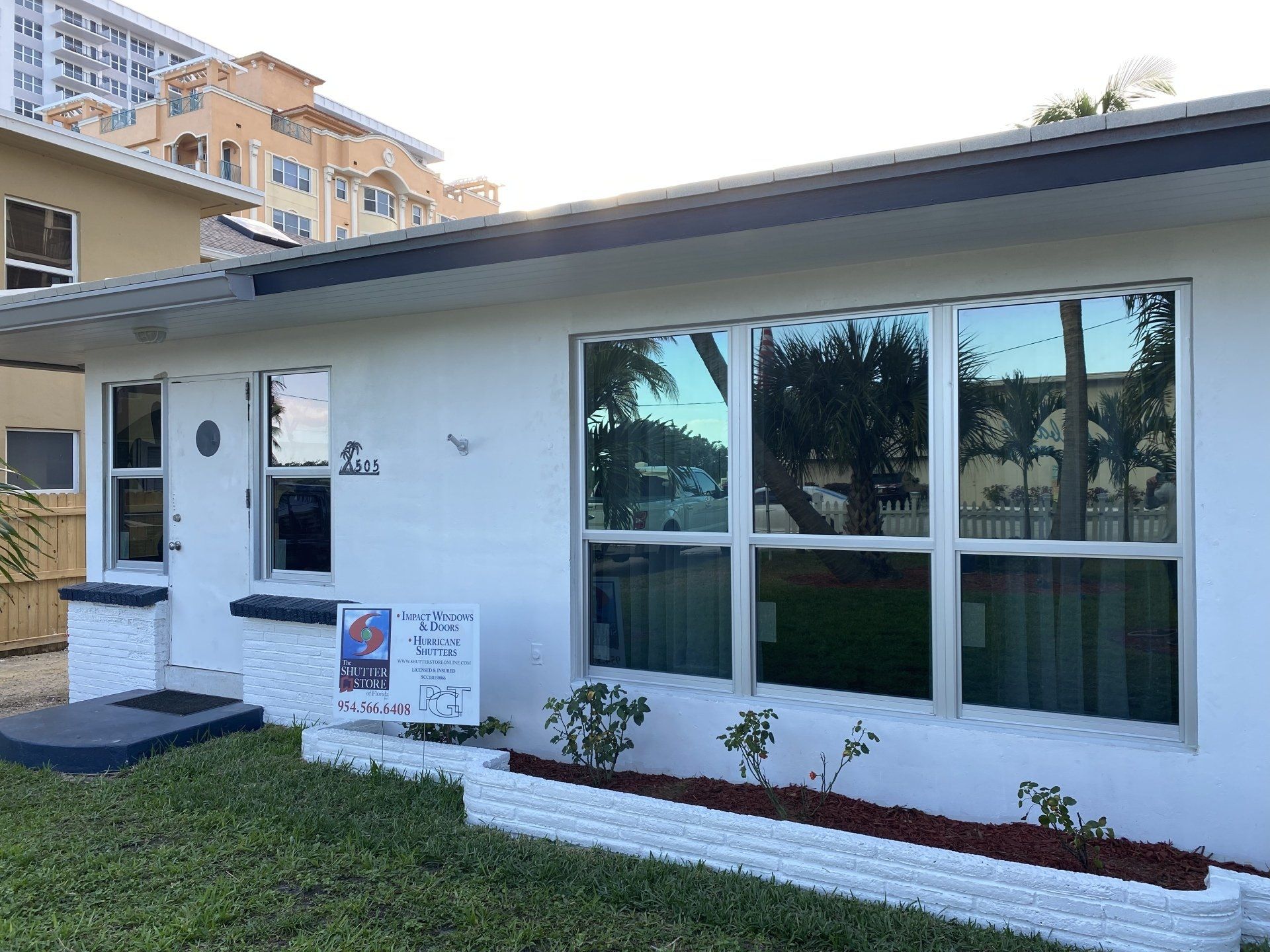 Glass windows and door