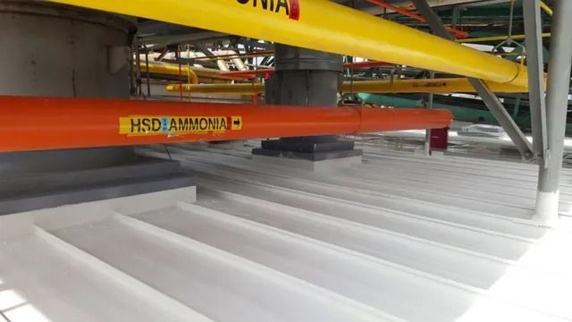 Orange pipe labeled 