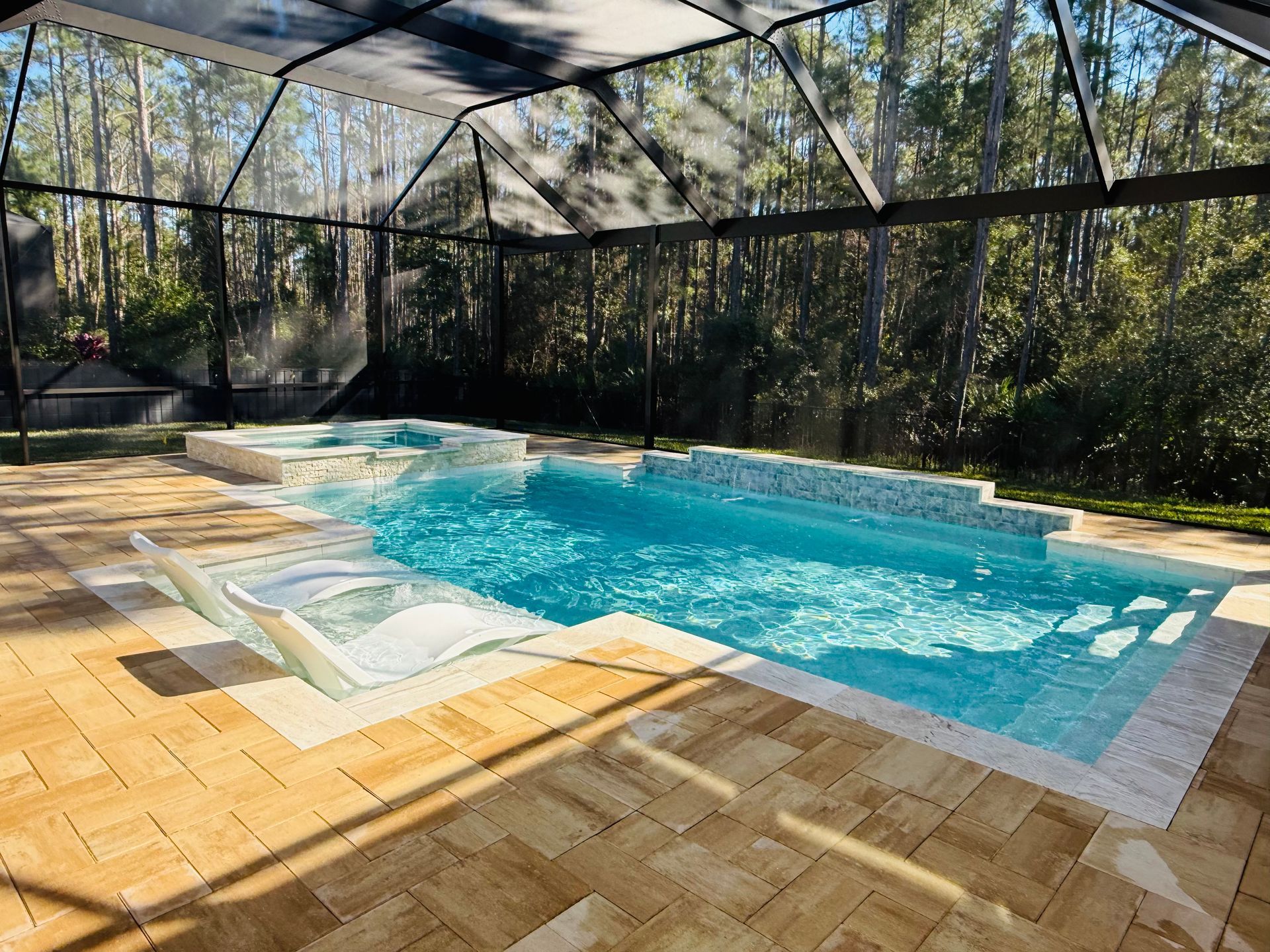An indoor pool in the daytime
