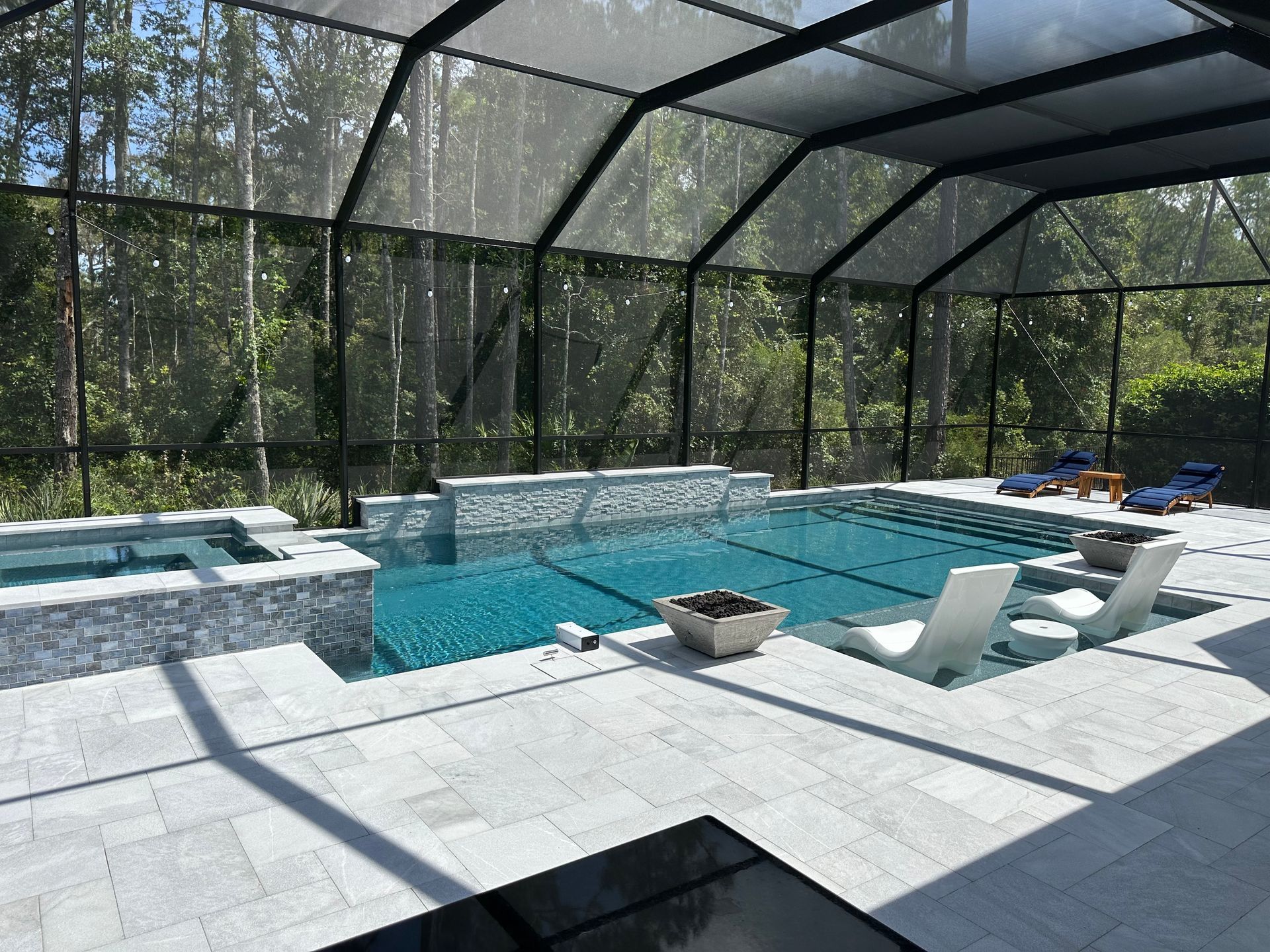 An indoor pool in the daytime