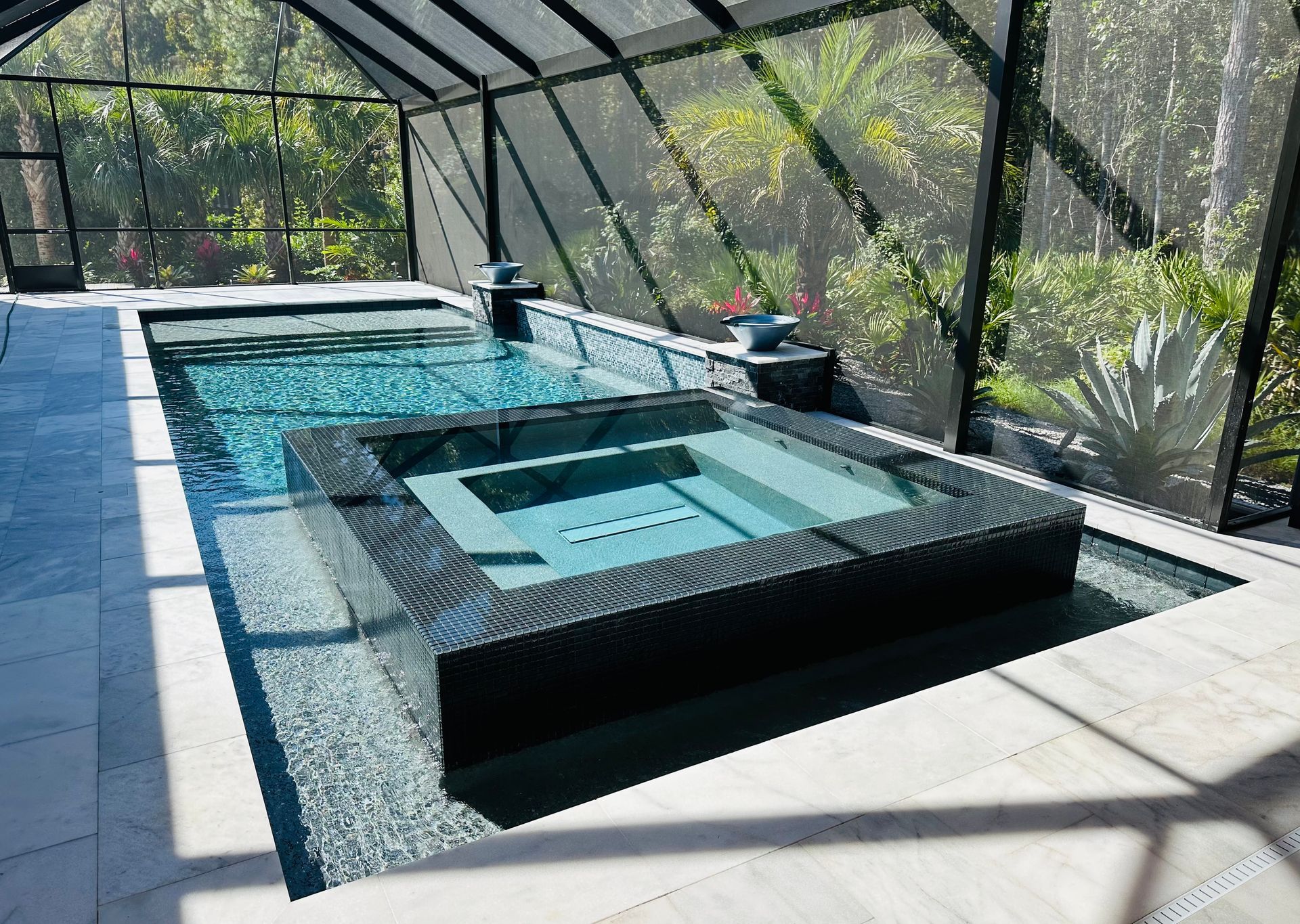 An indoor pool in the daytime