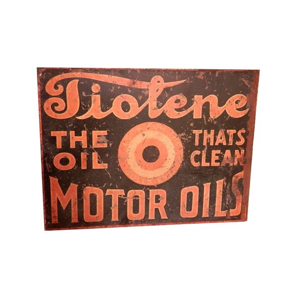 Tiolene Motor Oil The Oil That Cleans Porcelain Sign