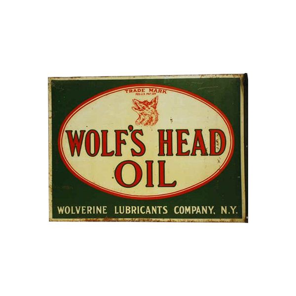 Wolfs Head Oil Porcelain Sign