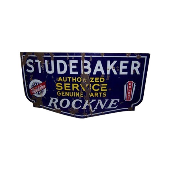 Studebaker Rockne Authorized Service Die Cut Porcelain Sign