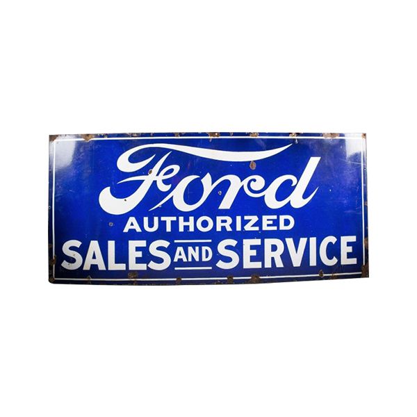 Ford Authorized Sales and Service Porcelain Sign