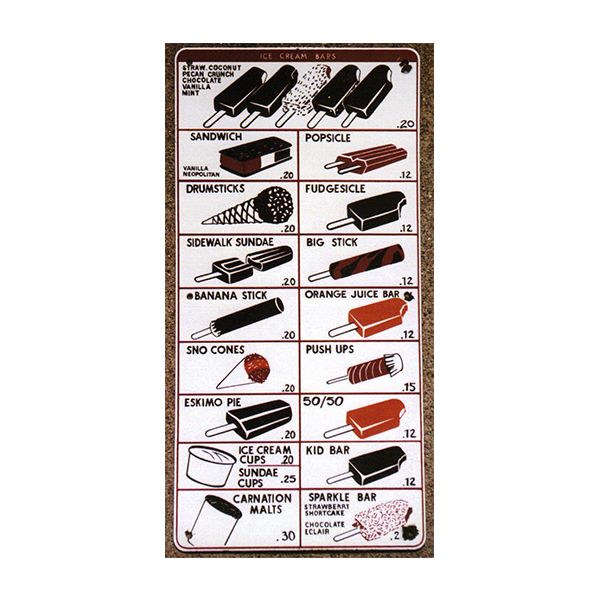 Ice Cream Bars Porcelain Sign