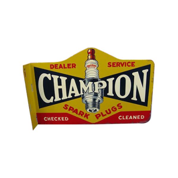 Champion Spark Plugs Dealer Service Flange Porcelain Sign