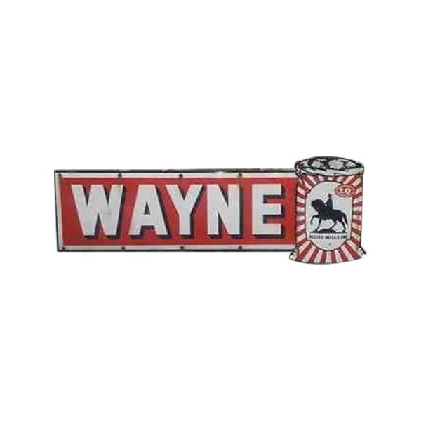 Wayne Feeds Long Die Cut Porcelain Sign