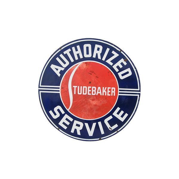 Studebaker Authorized Service Porcelain Sign