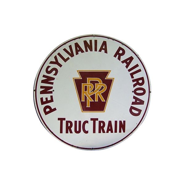 Pennsylvania Railroad Truc Train Porcelain Sign